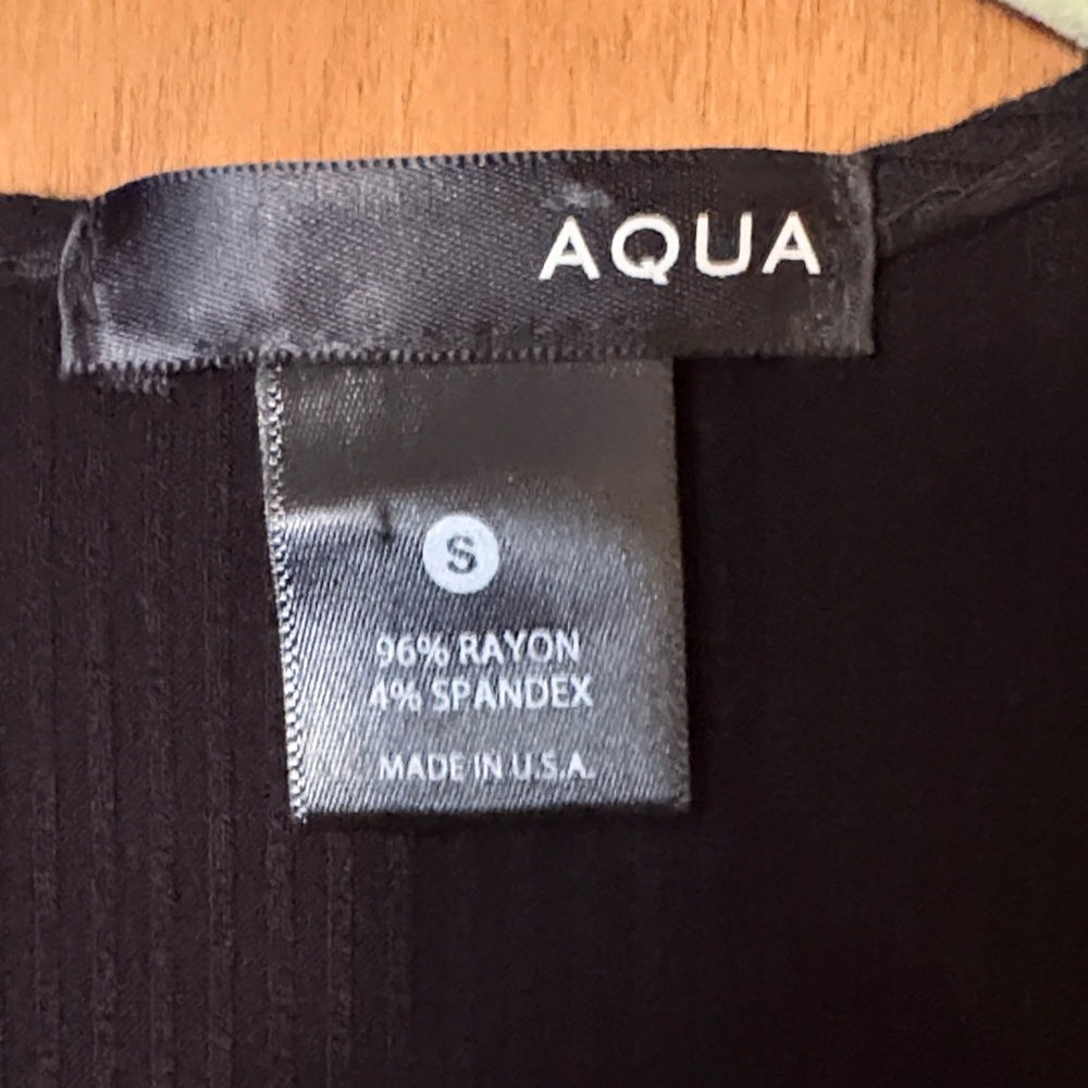 Aqua Wrap Dress Long Sleeve Black - Picture 2 of 6